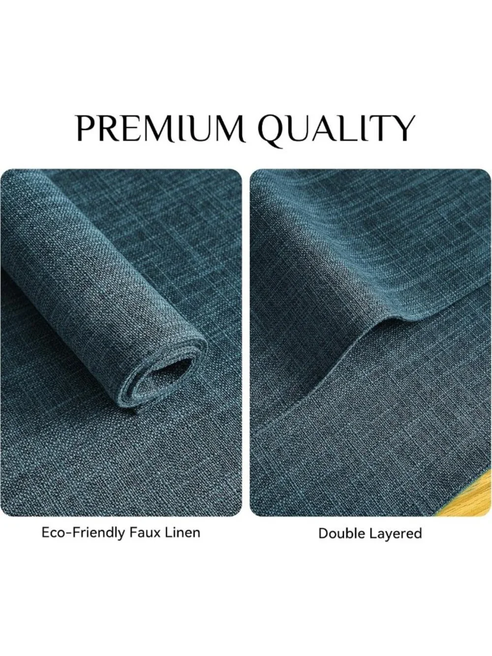 Set of 4 Rustic Faux Linen Placemats - Heat Resistant, Washable, Non-Slip Table